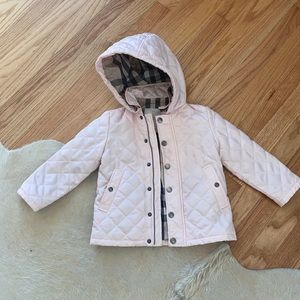 Burberry Girls pink quilted jacket